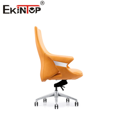 Chaise de bureau en cuir élégant avec dossier respirant hauteur réglable