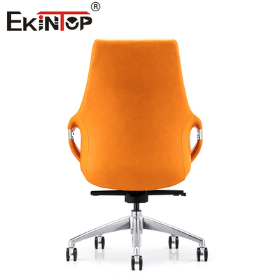 Chaise de bureau en cuir élégant avec dossier respirant hauteur réglable