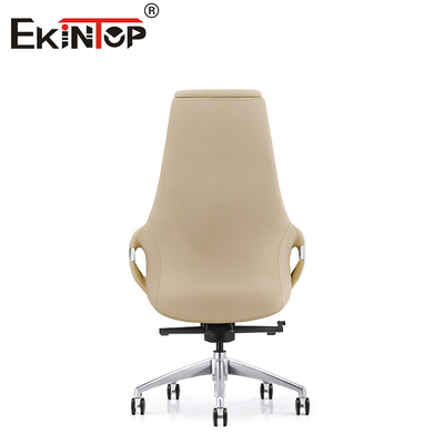 Chaise de bureau pivotante en cuir confortable avec roue silencieuse en PU