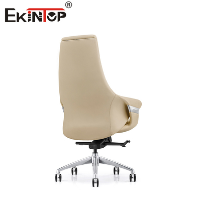 Chaise de bureau pivotante en cuir confortable avec roue silencieuse en PU