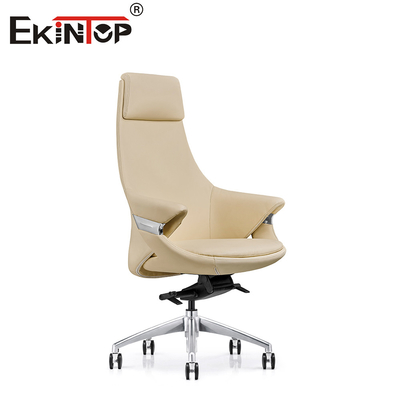 Chaise de bureau pivotante en cuir confortable avec roue silencieuse en PU