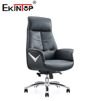 Chaise de bureau en cuir à dos élevé, flexible, réglable, haute durabilité