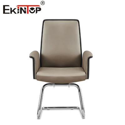Durabilité contemporaine Chaise de bureau en cuir résistant 350 mm Base en aluminium