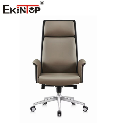 Durabilité contemporaine Chaise de bureau en cuir résistant 350 mm Base en aluminium