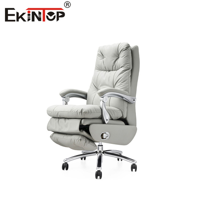 Chaise de bureau multifonctionnelle en cuir blanc moderne