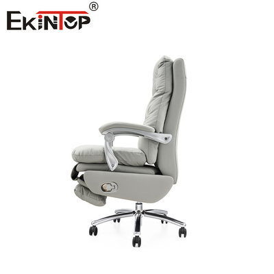 Chaise de bureau multifonctionnelle en cuir blanc moderne