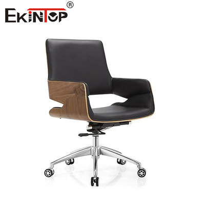 Chaise en cuir en PU noir avec accoudoir en polypropylène fixe 5 ans de garantie