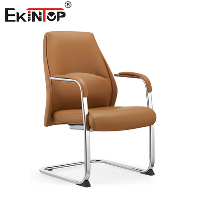 Classique rencontre contemporain Cognac Chaise à manger en cuir avec cadre métallique chic