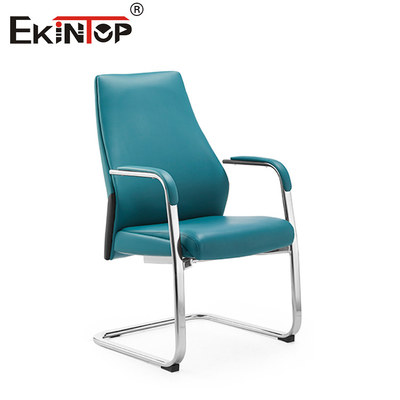 Chaise de bureau en cuir en PVC à dos haut moderne en aluminium à base rotative de 350 mm