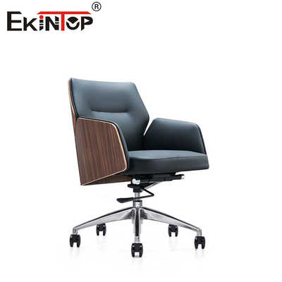 Mélange de bois et de cuir Chaise de bureau PU rembourrée pour une sophistication intemporelle