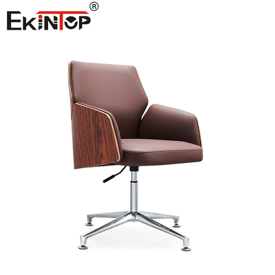 Mélange de bois et de cuir Chaise de bureau PU rembourrée pour une sophistication intemporelle