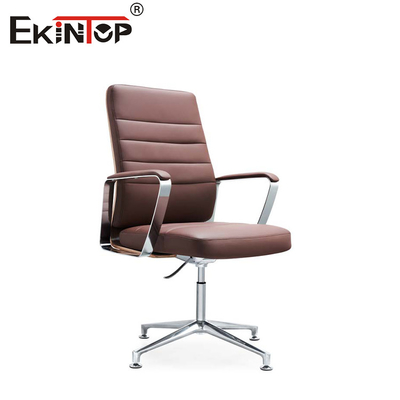 ODM Chaises en cuir moderne avec une base métallique en chrome