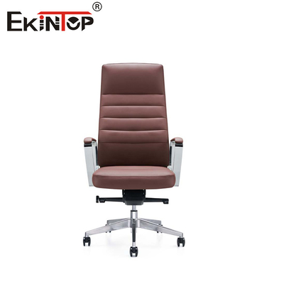 ODM Chaises en cuir moderne avec une base métallique en chrome