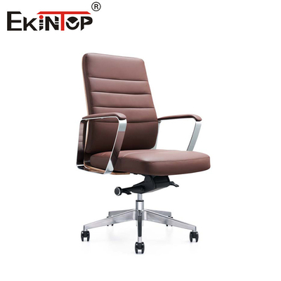 ODM Chaises en cuir moderne avec une base métallique en chrome