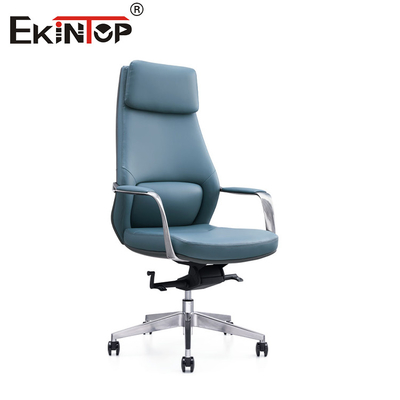 Chaise en cuir en PU bleu élégant et élégant pour un bureau impressionnant