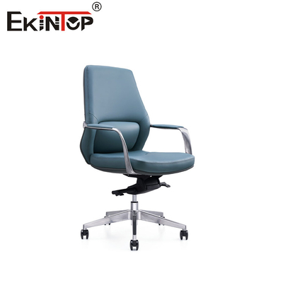 Chaise en cuir en PU bleu élégant et élégant pour un bureau impressionnant