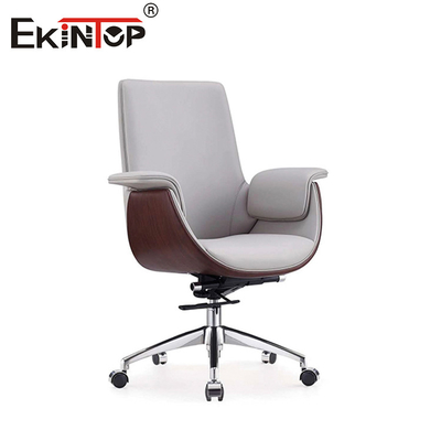 Chaise hauteur réglable en cuir blanc de style moderne pour les bureaux