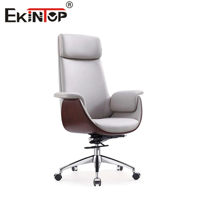 Chaise hauteur réglable en cuir blanc de style moderne pour les bureaux