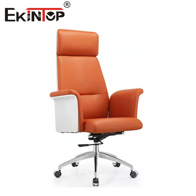 Assise de bureau en cuir ergonomique avec rouleaux