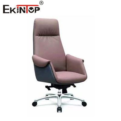 Chaise de bureau en cuir pivotant en PU en intérieur à dos élevé ODM