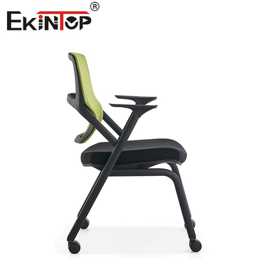 Appuie-bras 3D pliable Chaise d'entraînement Green Mesh Retour avec roues
