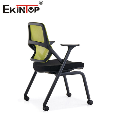 Appuie-bras 3D pliable Chaise d'entraînement Green Mesh Retour avec roues