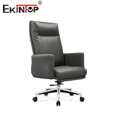 Chaise en cuir de bureau ergonomique avec appuie-tête pivotant