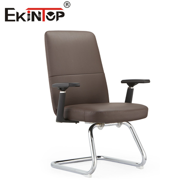 Chaise de bureau en cuir rotatif à pivotement classique support lombaire réglable