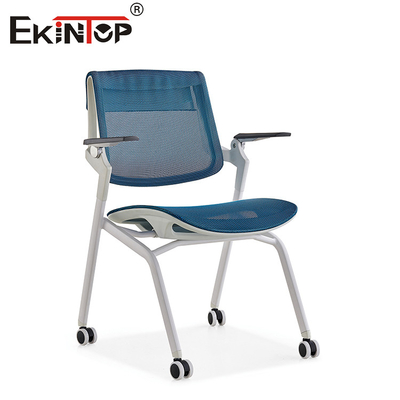 Chaise à roues pliable pour salle d'entraînement bleu et gris