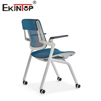 Chaise à roues pliable pour salle d'entraînement bleu et gris