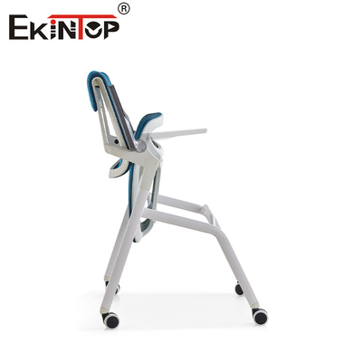 Chaise à roues pliable pour salle d'entraînement bleu et gris