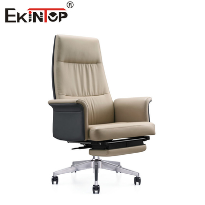 Chaise de bureau en cuir exécutif multifonctionnel ergonomique moulé en mousse à haute densité