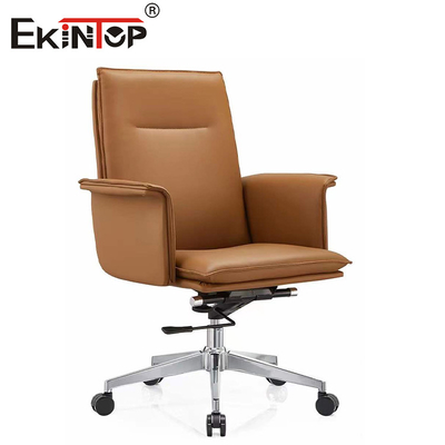 Chaise en cuir en PU réglable en hauteur avec roulettes pivotantes