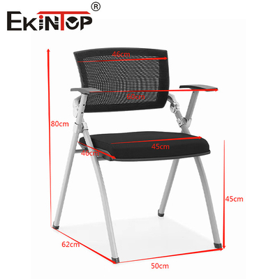 Chaise de salle d'entraînement en maille de fer avec dossier en mousse en maille noire pliable