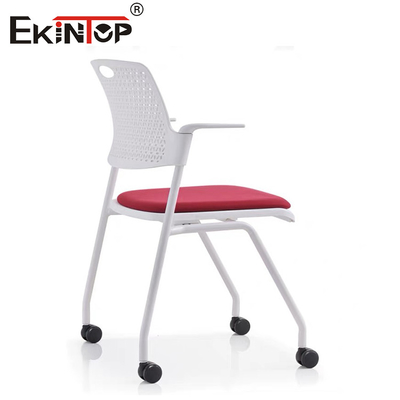 Chaise d'entraînement pliable avec roulettes de dos en plastique cadre en fer
