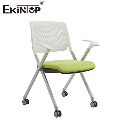 Chaise d'entraînement pliable de style moderne avec appuie-bras roues base peinte en gris