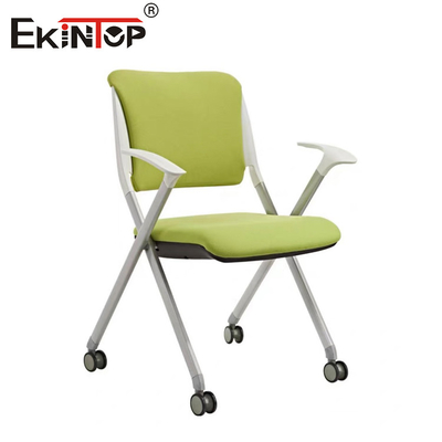 Chaise d'entraînement pliable de style moderne avec appuie-bras roues base peinte en gris