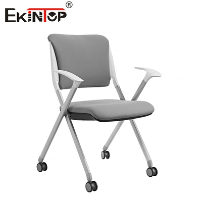 Chaise d'entraînement pliable de style moderne avec appuie-bras roues base peinte en gris