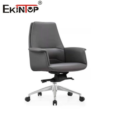 Chaise de bureau en cuir noir à dos haut avec accoudoirs réglables en hauteur
