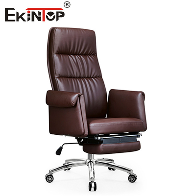 Chaise en cuir à dos élevé avec appuie-tête multifonctionnelle