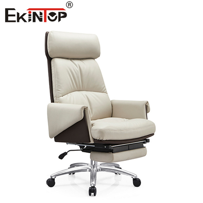 Chaise en cuir à dos élevé avec appuie-tête multifonctionnelle