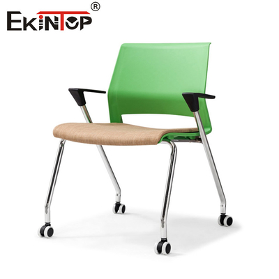 Chaise d'entraînement de base peinte en gris avec roues et accoudoirs verts