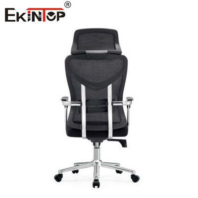 Chaise de bureau à dos en maille haute avec accoudoirs, roues pivotantes et hauteur réglable