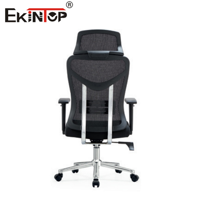 Chaise de bureau en maille ergonomique réglable à dos haut noir style moderne