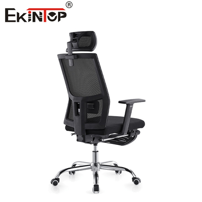 Chaise de bureau à dos en maille haute avec appuie-tête et appuie-pieds et roues pivotantes