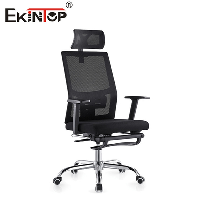 Chaise de bureau à dos en maille haute avec appuie-tête et appuie-pieds et roues pivotantes