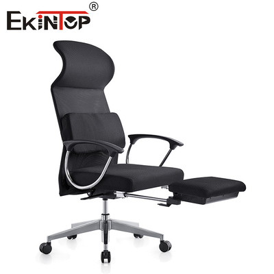 Chaise de bureau à dos en maille haute avec support lombaire ergonomique et repose-tête