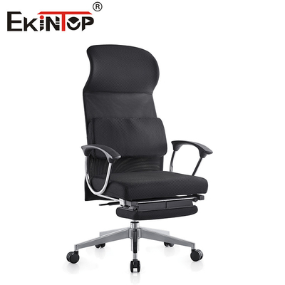 Chaise de bureau à dos en maille haute avec support lombaire ergonomique et repose-tête