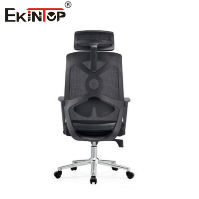 Luxueuse chaise de bureau en maille noire avec hauteur réglable du dos et accoudoirs