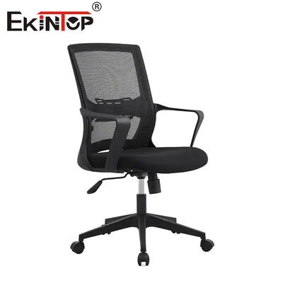 Chaise de bureau en maillage à accoudoir en chrome avec fonction pivotante